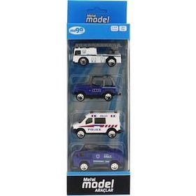 Bisepetim 4'lü Die Cast Polis Oyun Seti