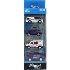 Bisepetim 4'lü Die Cast Polis Oyun Seti
