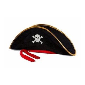 Bisepetim 50x20 cm Kadife Jack Sparrow Denizci Korsan Şapkası