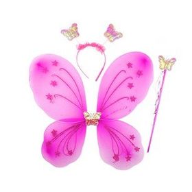 Bisepetim 50x37 cm Fuşya Kelebek Kanadı Tacı Ve Sopası