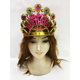 Bisepetim 60 cm Altın Renk Happy Birthday Yazılı Doğum Günü Tacı