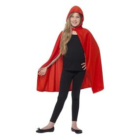 Bisepetim 90 cm Kırmızı Kapşonlu Kumaş Pelerin