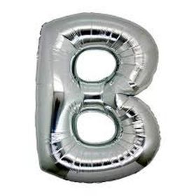 Bisepetim B Harf Folyo Gümüş Renk 40 inç Balon