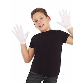 Bisepetim Beyaz Renk Çocuk Boy Likralı Pandomim Eldiveni