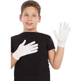 Bisepetim Beyaz Renk Çocuk Boy Likralı Pandomim Eldiveni
