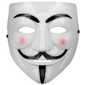 Bisepetim Beyaz Renk Pembe Yanaklı V For Vendetta Maskesi