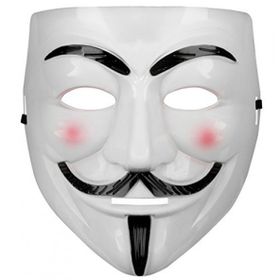 Bisepetim Beyaz Renk Pembe Yanaklı V For Vendetta Maskesi