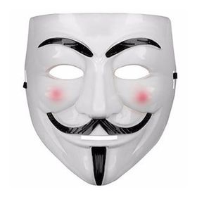 Bisepetim Beyaz Renk Pembe Yanaklı V For Vendetta Maskesi