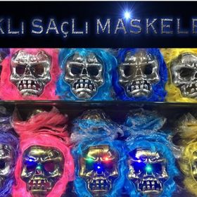 Bisepetim Cadılar Bayramı Işıklı Halloween Kuru Kafa Maskesi