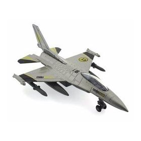 Bisepetim Çek Bırak Metal F-16 Benzeri Metalik Gri Savaş Uçağı Sesli Işıklı