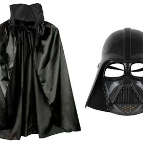 Bisepetim Çocuk Boy Yıldız Savaşları Darth Vadet Maskesi ve Siyah 90 cm Pelerin Seti