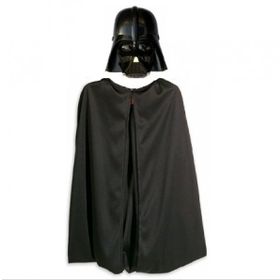 Bisepetim Çocuk Boy Yıldız Savaşları Darth Vadet Maskesi ve Siyah 90 cm Pelerin Seti