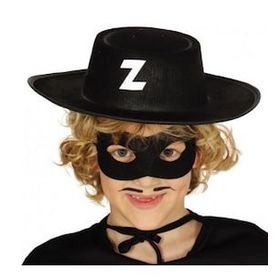 Bisepetim Çocuk Boy Z Logolu Zorro Şapkası ve Zorro Maskesi