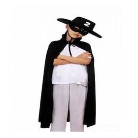 Bisepetim Çocuk Boy Zorro Pelerin + Şapka + Maske Kostüm Seti