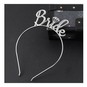 Bisepetim Gümüş Bride Yazılı Metal Gelin Tacı