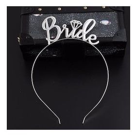 Bisepetim Gümüş Bride Yazılı Metal Gelin Tacı