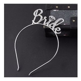 Bisepetim Gümüş Bride Yazılı Metal Gelin Tacı
