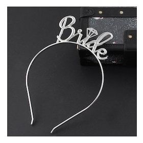 Bisepetim Gümüş Bride Yazılı Metal Gelin Tacı