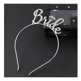 Bisepetim Gümüş Bride Yazılı Metal Gelin Tacı