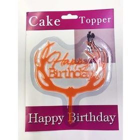 Bisepetim Happy Birthday Yazılı Turuncu Dallı Pasta Kek Çubuğu