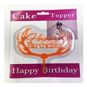 Bisepetim Happy Birthday Yazılı Turuncu Dallı Pasta Kek Çubuğu