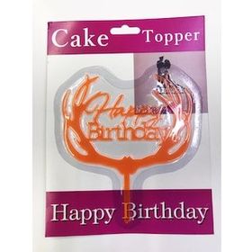 Bisepetim Happy Birthday Yazılı Turuncu Dallı Pasta Kek Çubuğu