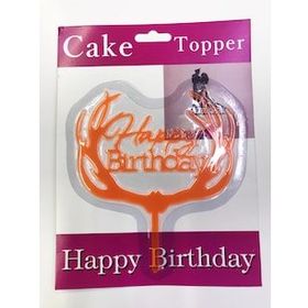 Bisepetim Happy Birthday Yazılı Turuncu Dallı Pasta Kek Çubuğu