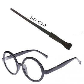 Bisepetim Harry Potter Asası 30 cm ve Siyah Çerçeveli Harry Potter Gözlüğü Seti