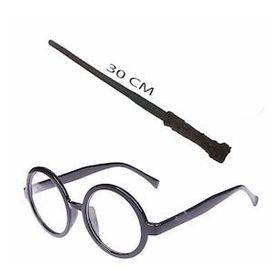 Bisepetim Harry Potter Asası 30 cm ve Siyah Çerçeveli Harry Potter Gözlüğü Seti