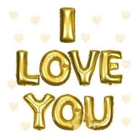 Bisepetim I Love You Folyo Altın 35 cm Balon