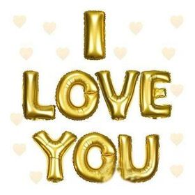 Bisepetim I Love You Folyo Altın 35 cm Balon