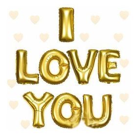 Bisepetim I Love You Folyo Altın 35 cm Balon