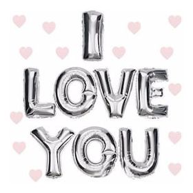 Bisepetim I Love You Folyo Gümüş 35 cm Balon