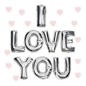 Bisepetim I Love You Folyo Gümüş 35 cm Balon
