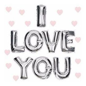 Bisepetim I Love You Folyo Gümüş 35 cm Balon