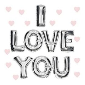 Bisepetim I Love You Folyo Gümüş 35 cm Balon