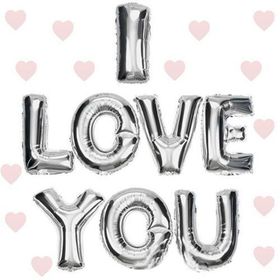 Bisepetim I Love You Folyo Gümüş 35 cm Balon