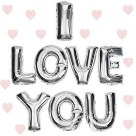 Bisepetim I Love You Folyo Gümüş 35 cm Balon