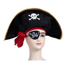 Bisepetim Kaptan Jack Korsan Şapkası ve Göz Bandı Seti