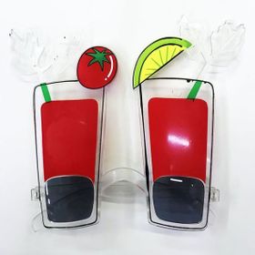 Bisepetim Kırmızı Uzun Kadeh Tekila Şekilli Yılbaşı Parti Gözlüğü