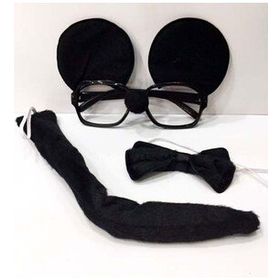 Bisepetim Mickey Mouse Gözlüğü Papyonu Kuyruğu 3'lü Seti