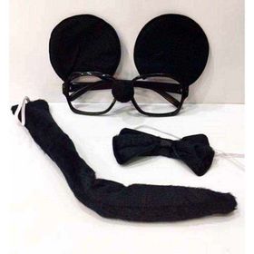Bisepetim Mickey Mouse Gözlüğü Papyonu Kuyruğu 3'lü Seti