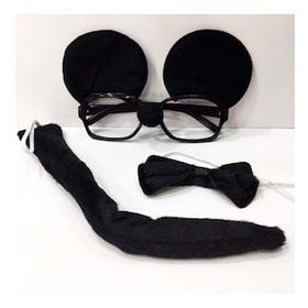 Bisepetim Mickey Mouse Gözlüğü Papyonu Kuyruğu 3'lü Seti