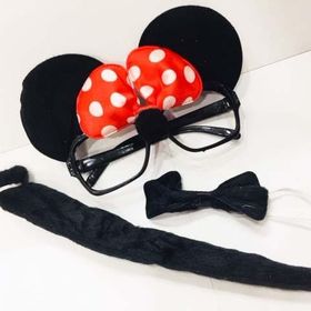 Bisepetim Minnie Mouse Gözlüğü Papyonu Kuyruğu Seti