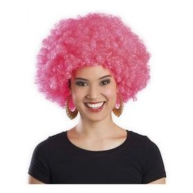 Bisepetim Pembe Renk Kıvırcık Afro Bonus Peruk