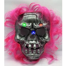 Bisepetim Pembe Saçlı Led Işıklı 22x25 cm Korku Maskesi
