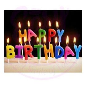 Bisepetim Rengarenk Happy Birthday Yazılabilen Doğum Günü Mumu