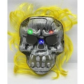 Bisepetim Sarı Saçlı Led Işıklı 22x25 cm Korku Maskesi