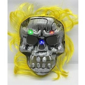 Bisepetim Sarı Saçlı Led Işıklı 22x25 cm Korku Maskesi
