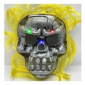 Bisepetim Sarı Saçlı Led Işıklı 22x25 cm Korku Maskesi